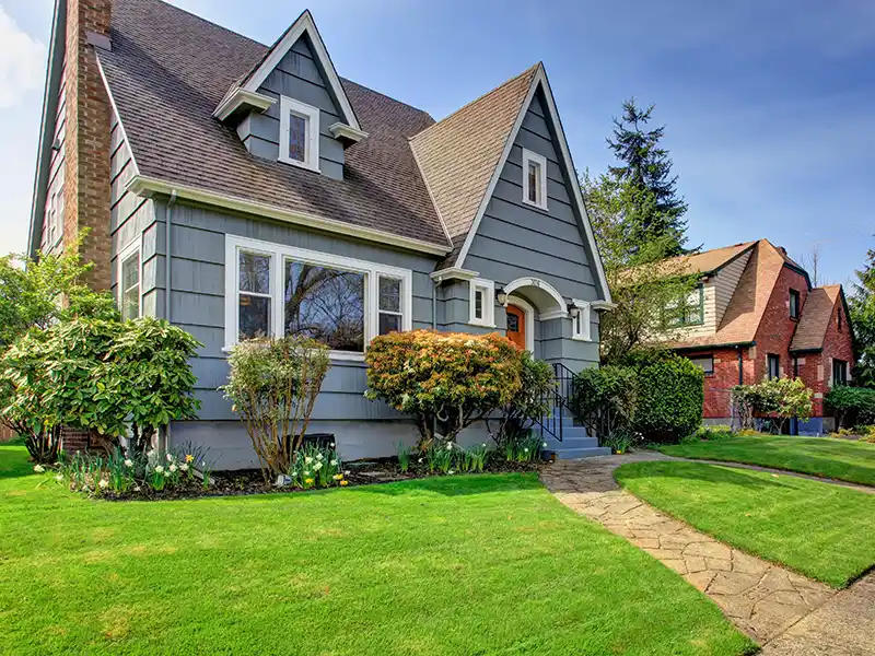 Modern homes in a neighborhood
